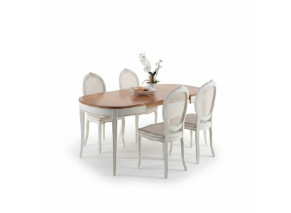 Italiaanse meubelontwerper houten tafel zitkussen eetkamer 4x stoelen