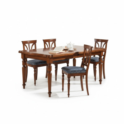 Ontwerp Eetkamerstoel Set Tafels 4x stoelen Eethoek Set 5-dlg.