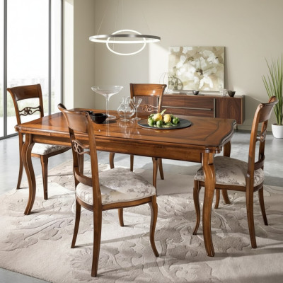 Eet set eettafel 4 x stoelen set klassieke eetgroep 5 delig. Tafels