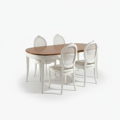 Eetkamerset Ovale tafel Eetgroep Eettafel met 4 stoelen Eetkamer