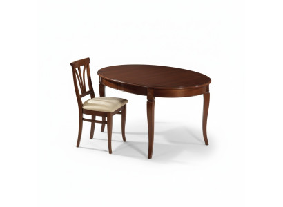 Eettafel 4x stoelen Klassieke eetkamerset 5-delig set Ovale tafel