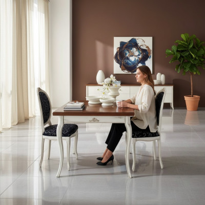 Eettafel 4x Stoelen Eetkamer Set Eethoek Tafel Set Wit Nieuw