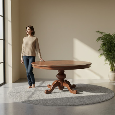 Eettafel Bruin Rond Klassieke Eetkamer Luxe Houten Tafels Ontwerp Nieuw