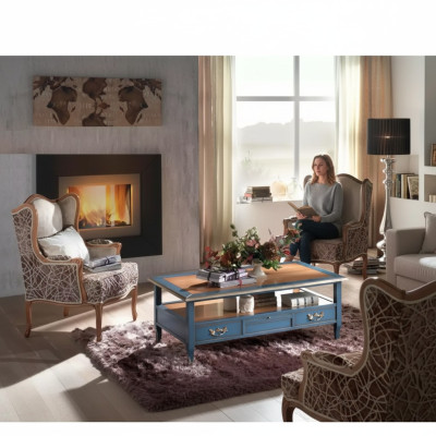 Stel 2x Fauteuils Woonkamer Tafel Bank Luxe Salontafel Bijzettafel 3-dlg Nieuw