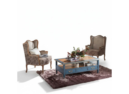 Stel 2x Fauteuils Woonkamer Tafel Bank Luxe Salontafel Bijzettafel 3-dlg Nieuw