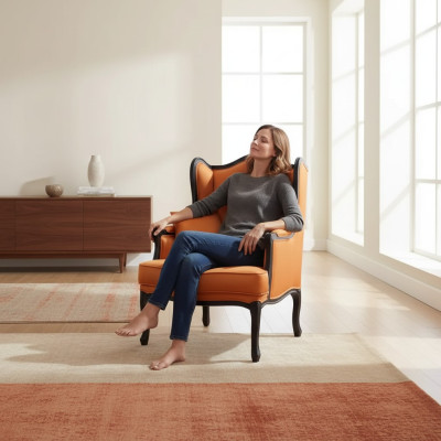 Klassieke fauteuil bank 1 zitter ontwerp textielbanken gestoffeerd nieuw