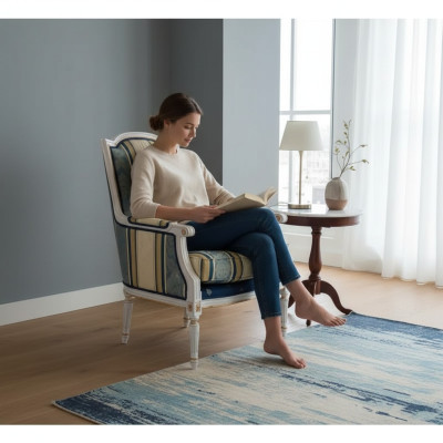 Fauteuil Bank Bekleding 1-Zits Design Luxe Bankstellen Banken Stof Nieuw
