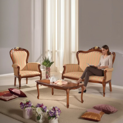 Bankstel 2-zits set Designbank Gestoffeerde Bank Klassiek Luxe Nieuw