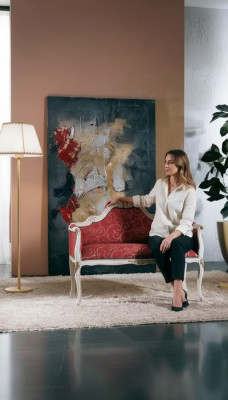 Ontwerp Italiaanse meubels 2-zits bank bank gestoffeerde loungebanken