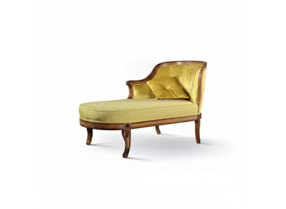 Chaiselongue Stoff Bank Ligstoel Klassiek Geel Bank Stof Nieuw