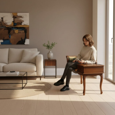 Klassieke bank bruin zitbank luxe zitmeubel stof textiel nieuw zitplaats