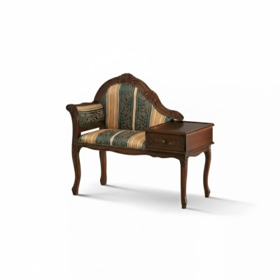 Klassieke bank bruin zitbank luxe zitmeubel stof textiel nieuw zitplaats