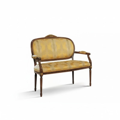 Zitbank Klassieke Gele Kruk Retro Woonkamer Luxe Ontwerp Nieuw