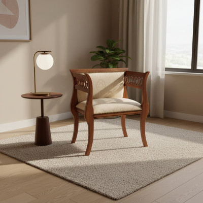 Klassieke stoel ontwerper Eetkamerstoel Luxe houten leunstoel Houten stoel