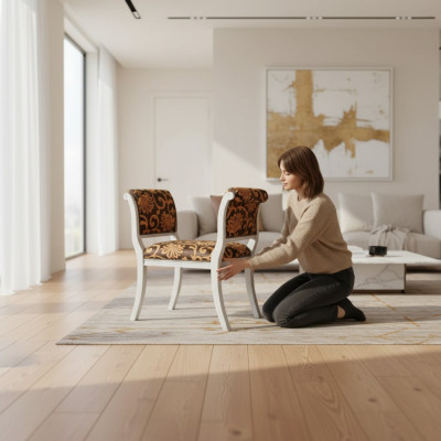 Klassieke poef Ontwerp Bank Woonkamer Bankstoel Fauteuil Meubels Nieuw