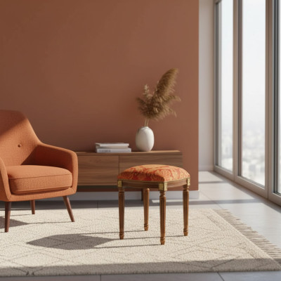 Poef Stoel Ontwerp Bekleding Voetenbank Klassiek Textiel Nieuw Ottomaans