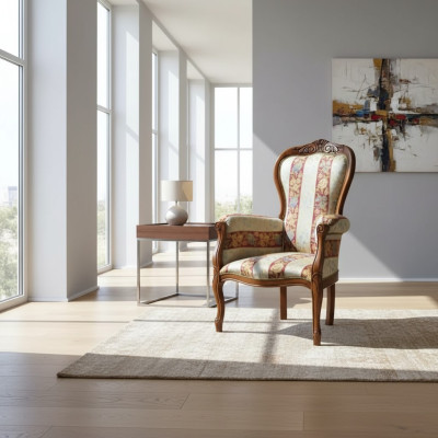 Fauteuil 1-zits banken Zits stof Woonkamer textiel Luxe meubels Eenpersoonsbed
