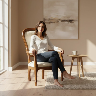 Stoel 1-zits Textiel Lounge Luxe Bekleding Relax Meubelen Ontwerp Bank
