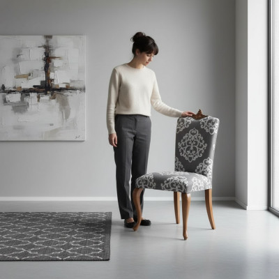 Klassieke stoelontwerper houten eetkamerstoel luxe fauteuil meubels