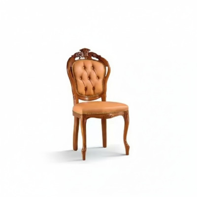 Luxe stoel bruin eetkamer ontwerper houten meubelstoel zonder armleuning.