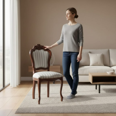 Stoel Hout Italiaanse meubels Eetkamerstoelen Luxe Design Fauteuil