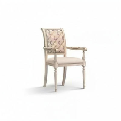 Eetkamer Houten Stoelen Gestoffeerd met Armleuning Beige Stoel Ontwerp Armstoel