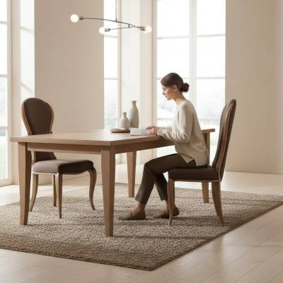Eetkamerstoel Luxe Design Houten Stoel Bruin Italiaanse Stijl Meubels Nieuw