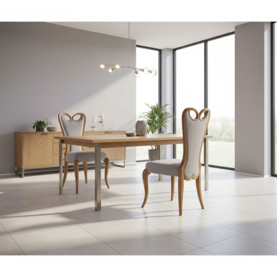 Stoel zonder armleuning Eetkamer Bruin Design Textiel Luxe Eetkamerstoel