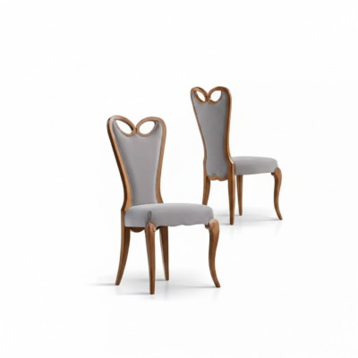 Stoel zonder armleuning Eetkamer Bruin Design Textiel Luxe Eetkamerstoel