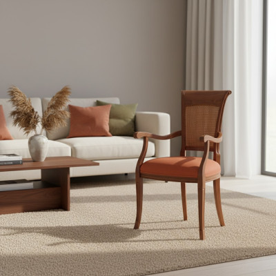 Textiel luxe meubels eetkamerstoel stoel met armleuning eetkamer design