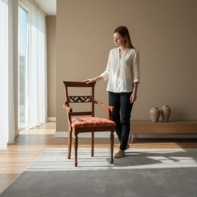 Woonkamerstoel ontwerp Eetkamer houten stoelen Gestoffeerd met armleuning Nieuw.