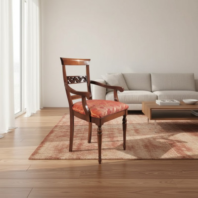Woonkamerstoel ontwerp Eetkamer houten stoelen Gestoffeerd met armleuning Nieuw.
