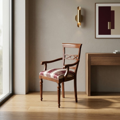 Eetkamer Ontwerper Hout Modern Armstoel Bruin Luxe Stoel Fauteuil Bruin