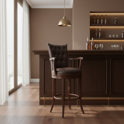 Barkruk Stoelen Stoel Ontwerper Houten Stoel Eetkamerstoel Kruk Bruin