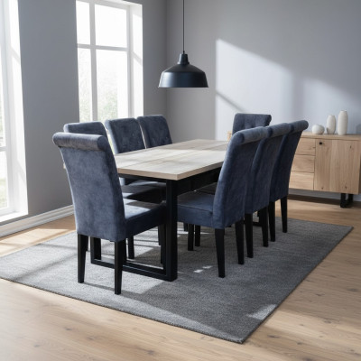 Eetkamer Eettafel 8x Stoelen Set Tafel Groep 9-delig Set Compleet