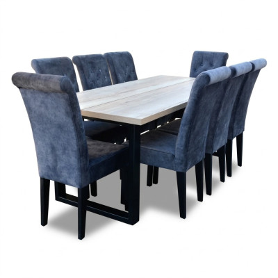 Eetkamer Eettafel 8x Stoelen Set Tafel Groep 9-delig Set Compleet