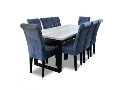 Eetkamer Eettafel 8x Stoelen Set Tafel Groep 9-delig Set Compleet