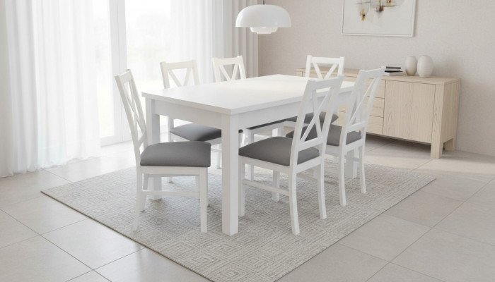Moderne eetkamermeubels luxe eettafel + 6x stoelen tafel Nieuw