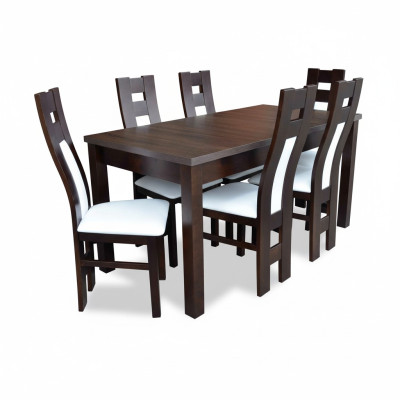 Klassieke eettafel Tafel Hout Eetkamer Set 6x Stoelen Bruin