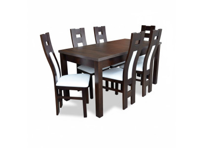 Klassieke eettafel Tafel Hout Eetkamer Set 6x Stoelen Bruin