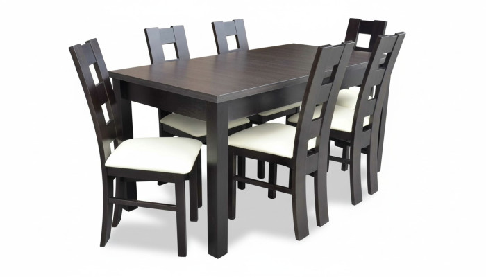 Klassieke eettafel Tafel Hout Eetkamer Set 6x Stoelen Set 7-delig.
