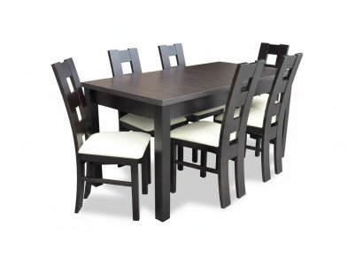 Klassieke eettafel Tafel Hout Eetkamer Set 6x Stoelen Set 7-delig.