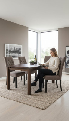 Klassieke stoelontwerper houten eetkamerstoel luxe houten armstoel.