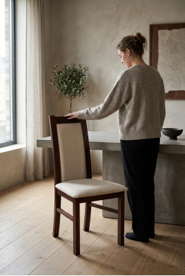 Stoel 1-zits eetkamer houten fauteuil design luxe klassieke armstoelen