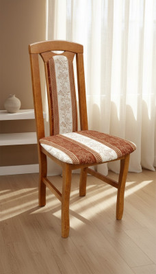 Stoel zonder armleuning Eetkamerstoel Hout Stof Eetkamer Design Fauteuil
