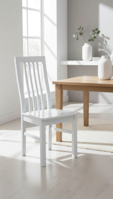 Klassieke stoelen, ontwerper eetkamerstoel, luxe witte houten stoel.
