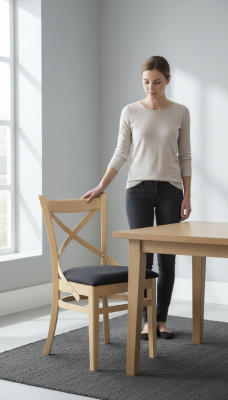 Eetkamerstoel Stoel Fauteuil Zitter Eetkamer Hout Klassiek Luxe Bruin