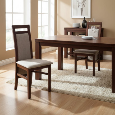 Stoel zonder armleuningen Fauteuil Bekleding Hout Stof Houten Stoel Nieuw