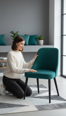 Eetkamerstoelen Stoffen Stoel Zitting Kussen Houten Stoel Groen Hout Modern Nieuw