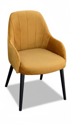 Ontwerp textiel luxe fauteuil stoel met armleuning eetkamerstoel bruin